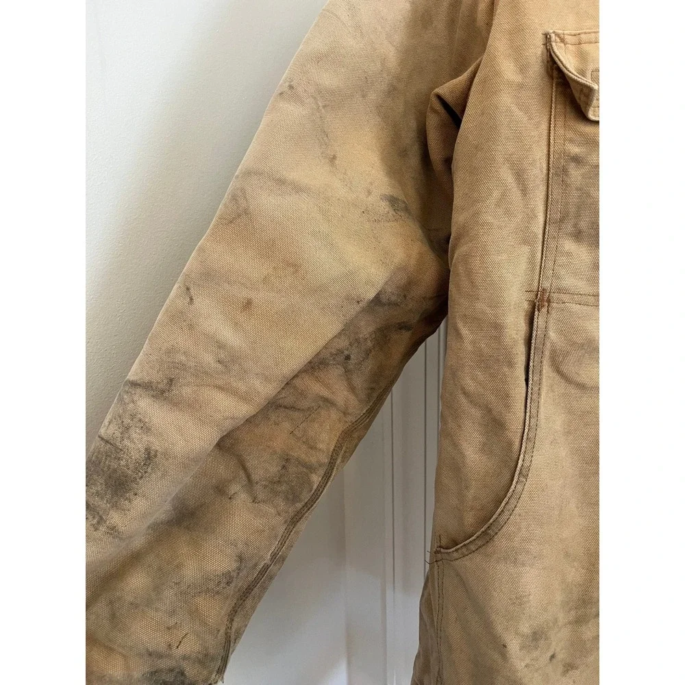 Carhartt Tan‎ Duck Canvas Distressed Large Tall